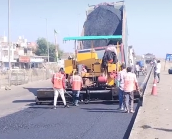 સાંતલપુર–ભીલડી નેશનલ હાઈવેના ખાડાઓનું સમારકામ શરૂ