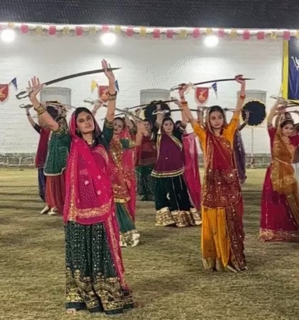 A brave procession of 200 Kshatriya women at Ranjit Vilas Palace in Rajkot