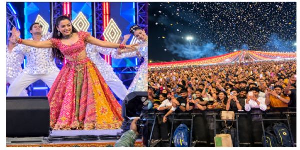 જામનગર : રિલાયન્સના ગરબામાં રશ્મિકાએ રાખ્યો રંગ : ખેલૈયાઓને લગાડયું ઘેલું