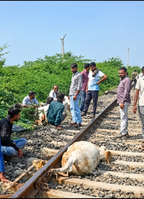 માલગાડીની ટક્કરથી ગાયોના મૌત