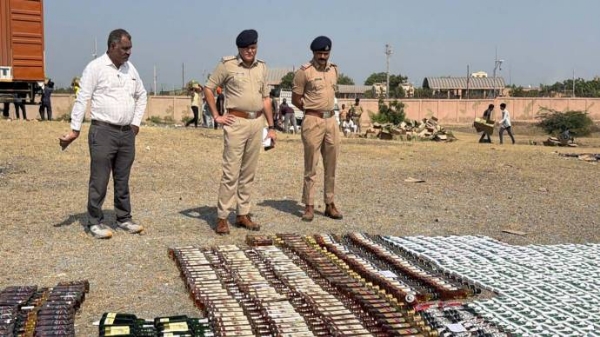 દારૂના જથ્થાનો નાશ કરવામાં આવ્યો