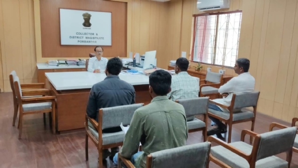 પોરબંદરના 10 ગામના ખેડૂતોનો 220 KV વીજલાઇનના   વળતર મુદ્દે વિરોધ.