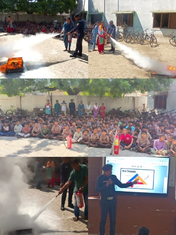 ફાયર સેફ્ટી અંગે તાલીમ આપવામાં આવી