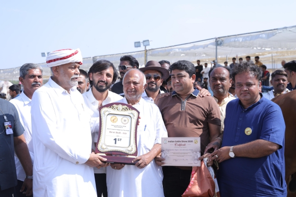 ઈન્ડિયન કેટલ શો માં પોરબંદરના ચંદ્રરાજ ને બેસ્ટ બુલનો ખિતાબ.