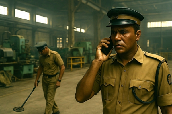 બોમ્બ ડિસ્પોઝલ સ્ક્વોડ અને ડોગ સ્ક્વોડ દ્વારા પરિસરની સઘન તપાસ