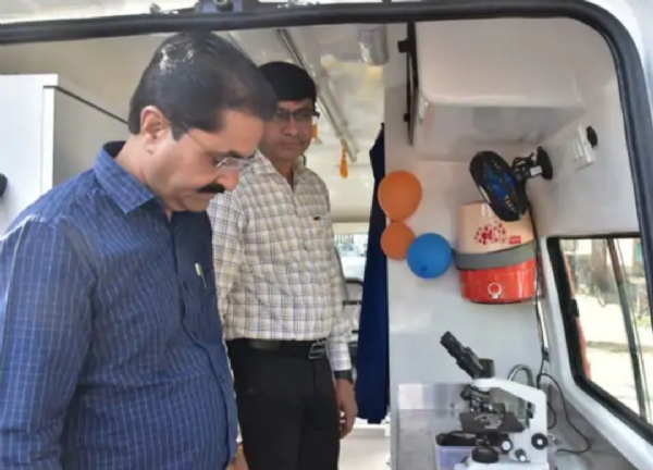 પાટણમાં બાંધકામ શ્રમિકો માટે વધુ એક ધન્વન્તરી આરોગ્ય રથ શરૂ