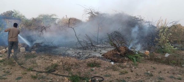 રતનપુર ગામે ઝાડી-ઝાખરામાં લાગી વિકરાળ આગ. રતનપુર ગામે ઝાડી-ઝાખરામાં લાગી વિકરાળ આગ.