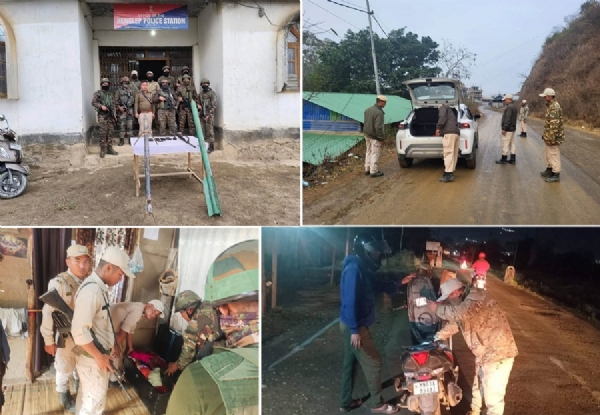 મણિપુરમાં હથિયારો જપ્ત મણિપુરમાં હથિયારો જપ્ત