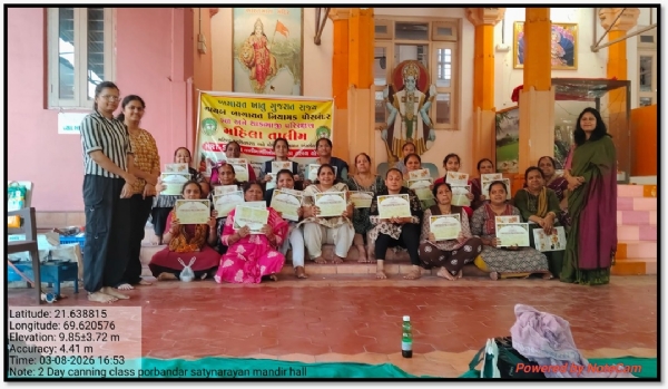 પોરબંદરમાં બે દિવસીય ફળ અને શાકભાજી પરીક્ષણ તાલીમનું યોજાઈ.