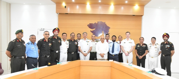 મુખ્યમંત્રી ભૂપેન્દ્ર પટેલની સૌજન્ય મૂલાકાતે નેશનલ ડિફેન્સ કોલેજ NDCના અધિકારીઓ