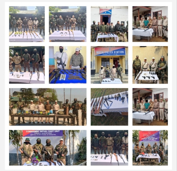 વ્યાપક સર્ચ ઓપરેશન દરમિયાન મોટી માત્રામાં હથિયારો, દારૂગોળો અને વિસ્ફોટકો જપ્ત કરાયા