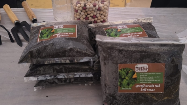 ભાવનગર જિલ્લામાં રહેતા આ પિતા પુત્રીએ હોમગાર્ડનમાં વપરાતું ઓર્ગેનિક ખાતર તૈયાર કર્યું.