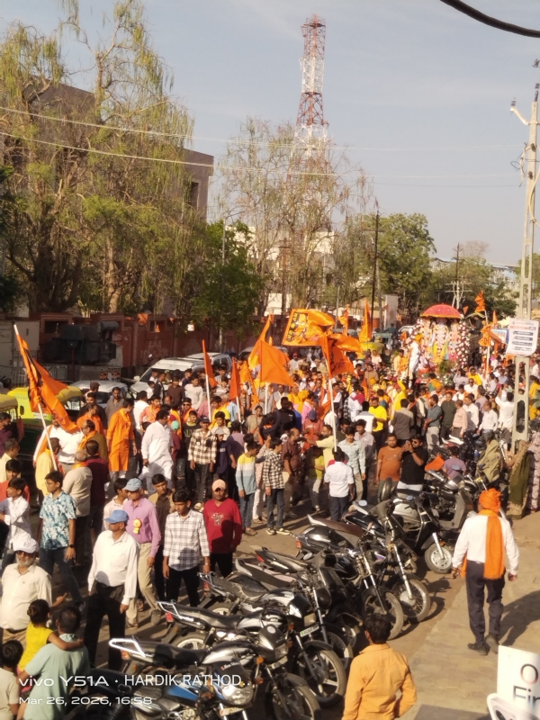 સિદ્ધપુરમાં ૩ બગી, ઊંટ,નાસિક ઢોલ, ડીજે સાથે રામની પંચમી શોભાયાત્રા નીકળી