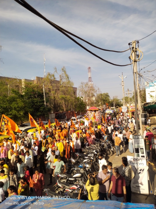 સિદ્ધપુરમાં ૩ બગી, ઊંટ,નાસિક ઢોલ, ડીજે સાથે રામની પંચમી શોભાયાત્રા નીકળી