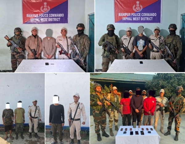 મણિપુરના વિવિધ વિસ્તારોમાંથી આઠ ઉગ્રવાદીઓની ધરપકડ