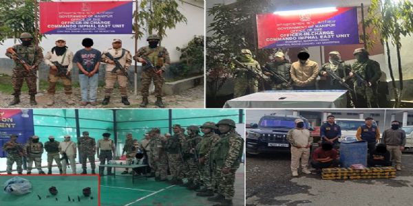 મણિપુર: બે ઉગ્રવાદી સંગઠનોના બે કાર્યકરો અને બે ડ્રાઇવરોની ડ્રગ્સ સાથે ધરપકડ