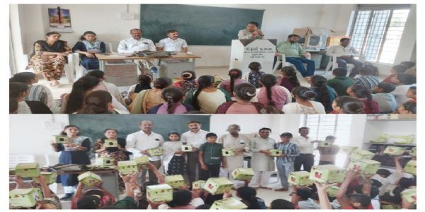 તલગાજરડાથી શરૂ થયેલ ચકલી માળા અભિયાનનું કુંઢેલી શાળામાં સમાપન થયું.