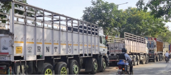 રસ્તા કિનારે ઊભેલી મોટી ટ્રકો, વાહનચાલકો માટે મુશ્કેલીનું કારણ