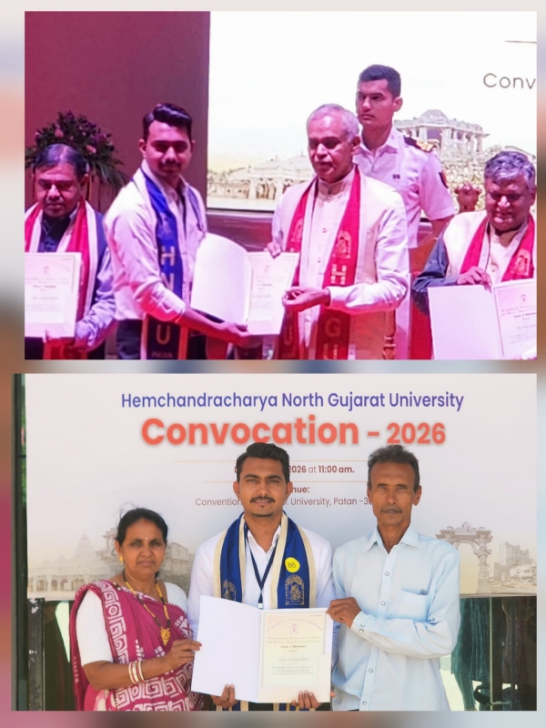 સબોસણના ડૉ. હાર્દિક પ્રજાપતિને રાજ્યપાલના હસ્તે Ph.D. પદવી એનાયત