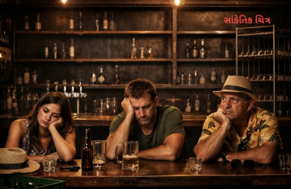 ખાલી પડેલી બાર શેલ્ફ અને નિરાશ પર્યટકો – શરાબ-બીયરની અછતનો સ્પષ્ટ દ્રશ્ય