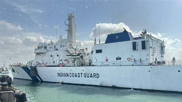 યુધ્ધ જહાજ શાર્યેને પોરબંદર કોસ્ટગાર્ડમાં પુનઃસ્થાપિત કરાયું.