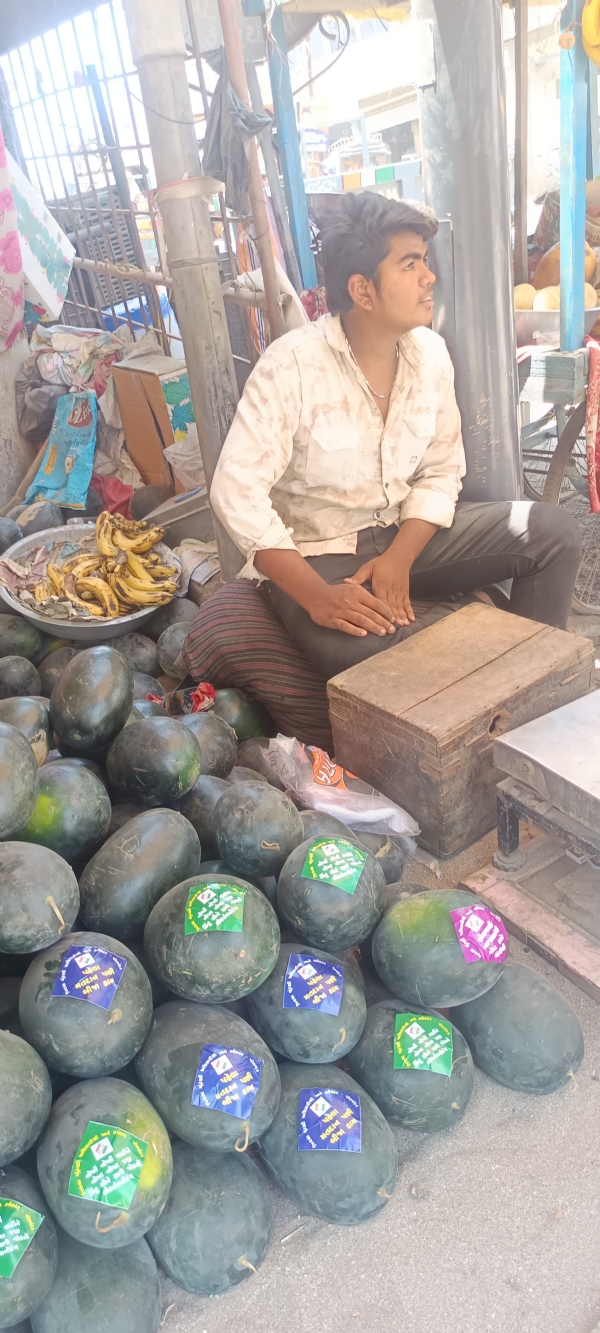 કુતિયાણા શાક માર્કેટ તથા ફ્રૂટ માર્કેટમાં સ્ટીકર લગાવી મતદાર જાગૃતિ અભિયાનની  ઉજવણી .