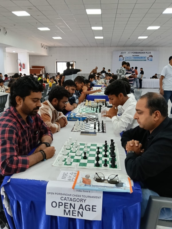JCI પોરબંદર પ્લસ દ્વારા ચેસ ટૂર્નામેન્ટ યોજાઈ.