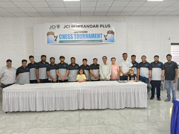 JCI પોરબંદર પ્લસ દ્વારા ચેસ ટૂર્નામેન્ટ યોજાઈ.