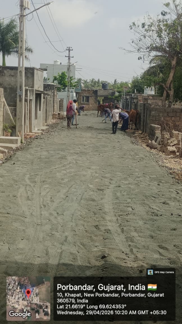 પોરબંદરમાં વિકાસકાર્યોની સ્થળ મુલાકાત મ્યુનિસીપલ કમિશનરએ લીધી.