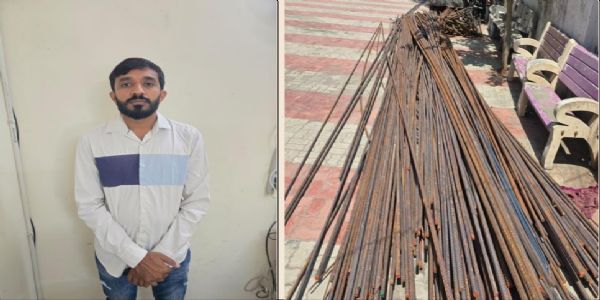 અંજારમાં ખુલ્લા પ્લોટમાંથી લાખો રૂપિયાના લોખંડના સળીયા સાથે શંકાસ્પદ ઈસમ ઝડપાયો