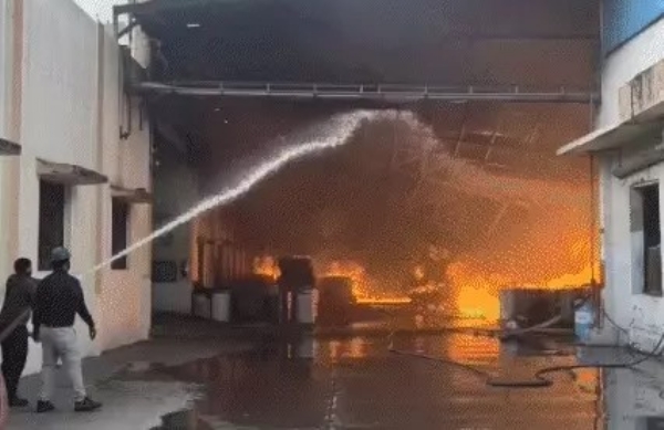 Massive fire breaks out in paint factory in Moraiya, Sanand near Ahmedabad