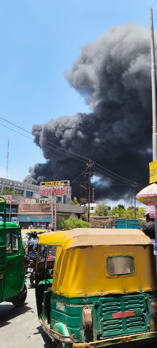 Massive fire breaks out in paint factory in Moraiya, Sanand near Ahmedabad