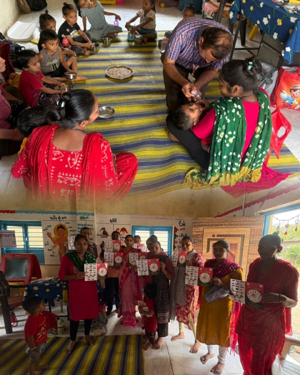 કુપોષિત બાળકોની આરોગ્ય તપાસ કરી
