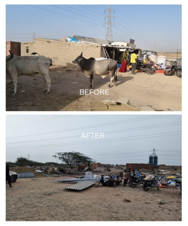 ખાવડા વિસ્તારમાં જમીન દબાણ હટાવાયું