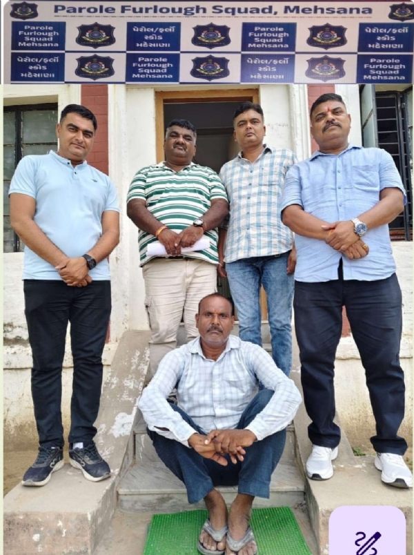 મહેસાણામાં 6 માસની સજાનો વોરંટ ધરાવતો નાસતો આરોપી પેરોલ-ફર્લો સ્કોડના હાથે ઝડપાયો