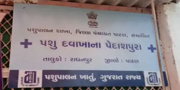 રાધનપુર તાલુકાના પેદાશપુરામાં પશુ દવાખાનાનું ઉદ્ઘાટન તેમજ નવા મકાનનું ખાતમુહૂર્ત