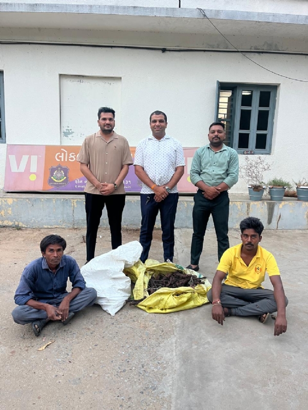 જગુદન ONGCમાંથી કેબલ ચોરી કરનાર બે આરોપી LCBના હાથે ઝડપાયા, ₹38,400નો કોપર વાયર કબજે