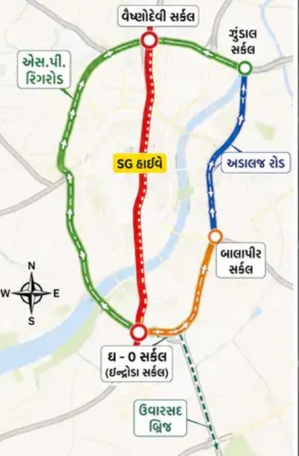Heavy vehicles closed for 6 months from Vaishnodevi Circle to Indroda Circle on Gandhinagar-Sarkhej National Highway Heavy vehicles closed for 6 months from Vaishnodevi Circle to Indroda Circle on Gandhinagar-Sarkhej National Highway