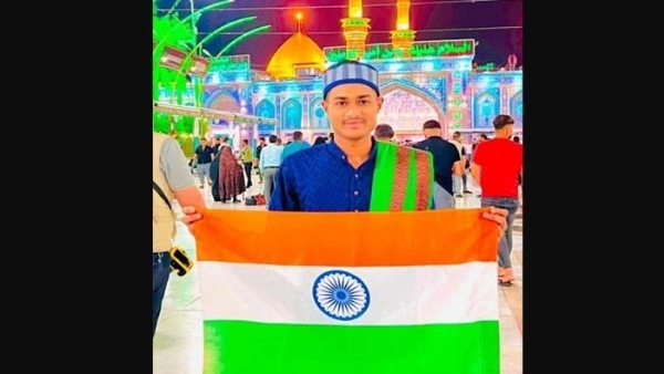 ઇરાકમાં રાષ્ટ્ર ધ્વજ લહેરાવતો જામનગરનો યુવાન