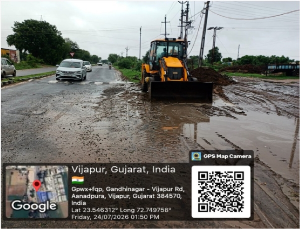 ચોમાસામાં રસ્તાઓ સલામત રાખવા માર્ગ-મકાન વિભાગ 24x7 એક્શન મોડમાં, વરસાદી પાણીના નિકાલ માટે સતત કામગીરી