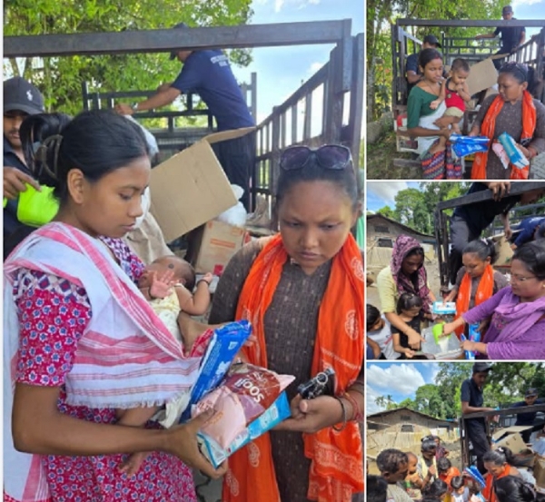 પૂર પ્રભાવિતો ને રહાત સામગ્રીનું વિતરણ