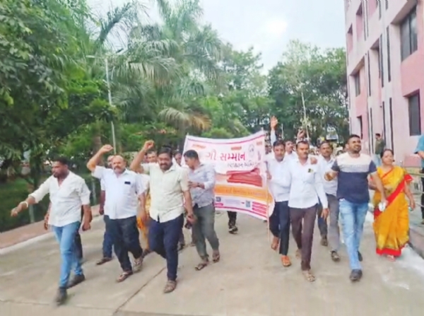 ભરૂચમાં ગૌ માતાને ‘રાષ્ટ્રમાતા’ જાહેર કરવાની માંગ સાથે કલેક્ટરને આવેદનપત્ર પાઠવાયું