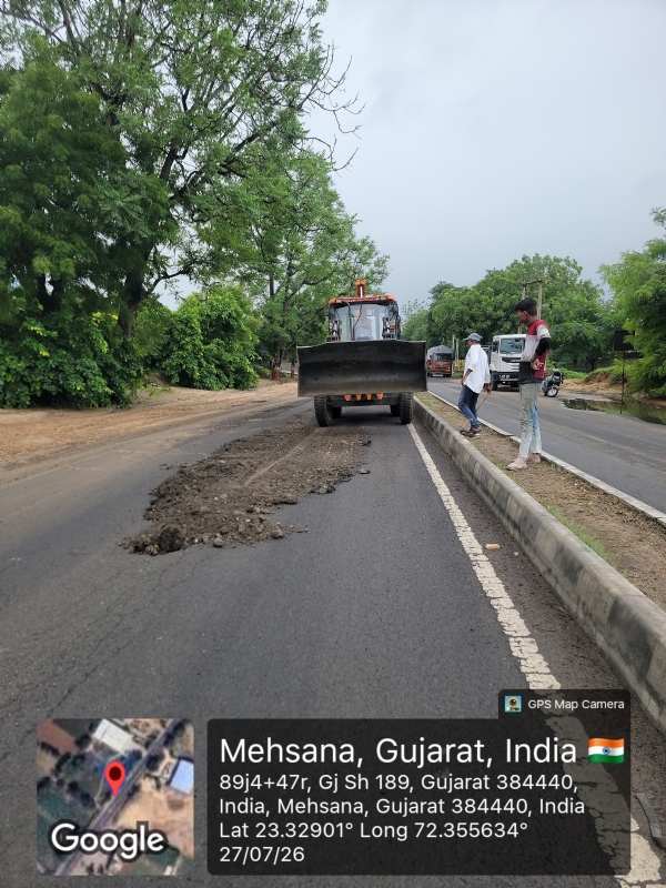 મહેસાણામાં વરસાદના વિરામ બાદ માર્ગ મરામત કામગીરીને વેગ મહેસાણામાં વરસાદના વિરામ બાદ માર્ગ મરામત કામગીરીને વેગ