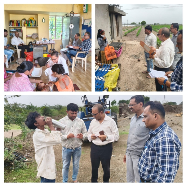 સમીક્ષા કરતા અધિકારીઓ