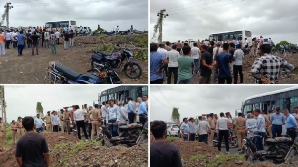 વિરોધ કરતા ખેડૂતોની અટકાયત વિરોધ કરતા ખેડૂતોની અટકાયત