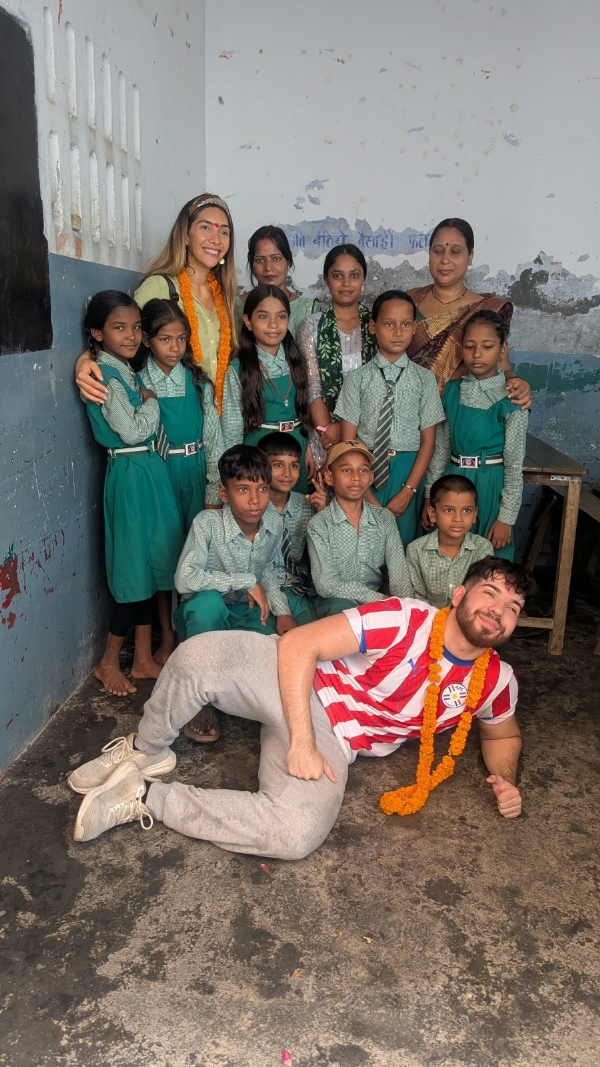 Journalist Jazmin Romero and scholar Giuliano Sarobbi visiting India from Paraguay visited the school. Journalist Jazmin Romero and scholar Giuliano Sarobbi visiting India from Paraguay visited the school.