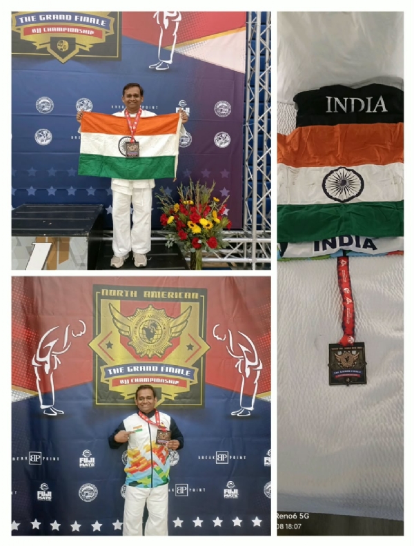 અમેરિકાની આંતરરાષ્ટ્રીય બ્રાઝિલિયન જી જ્યુ-જિત્સુ સ્પર્ધામાં મહેસાણાના ભાગ્યેશકુમારે બ્રોન્ઝ મેડલ જીત્યો અમેરિકાની આંતરરાષ્ટ્રીય બ્રાઝિલિયન જી જ્યુ-જિત્સુ સ્પર્ધામાં મહેસાણાના ભાગ્યેશકુમારે બ્રોન્ઝ મેડલ જીત્યો