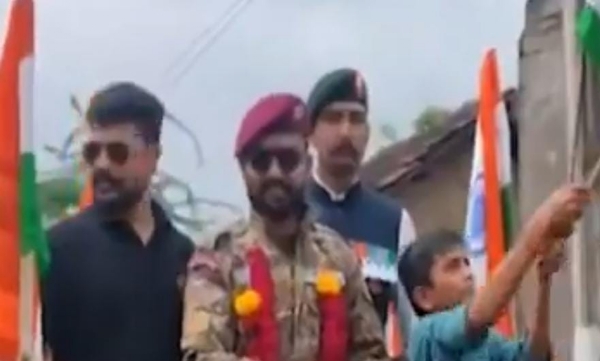નિવૃત જવાનનું સ્વાગત કરવામાં આવ્યું