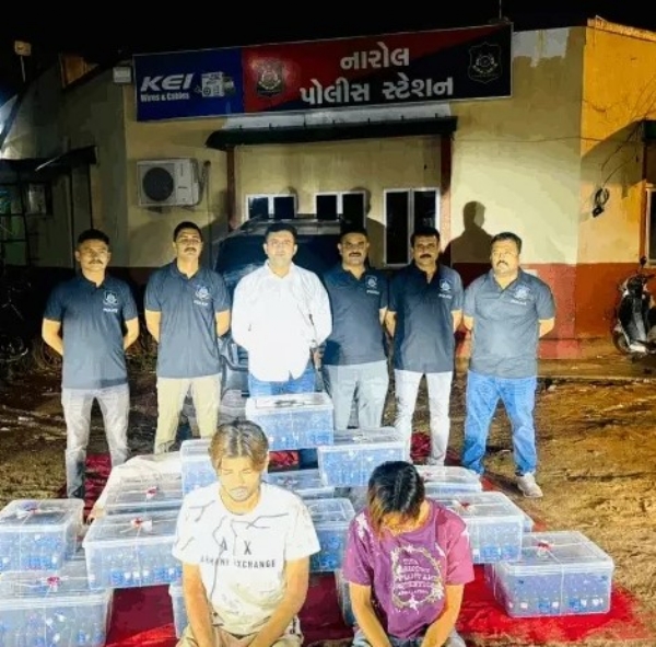 Two accused arrested for illegally transporting a quantity of cough syrup from Narol