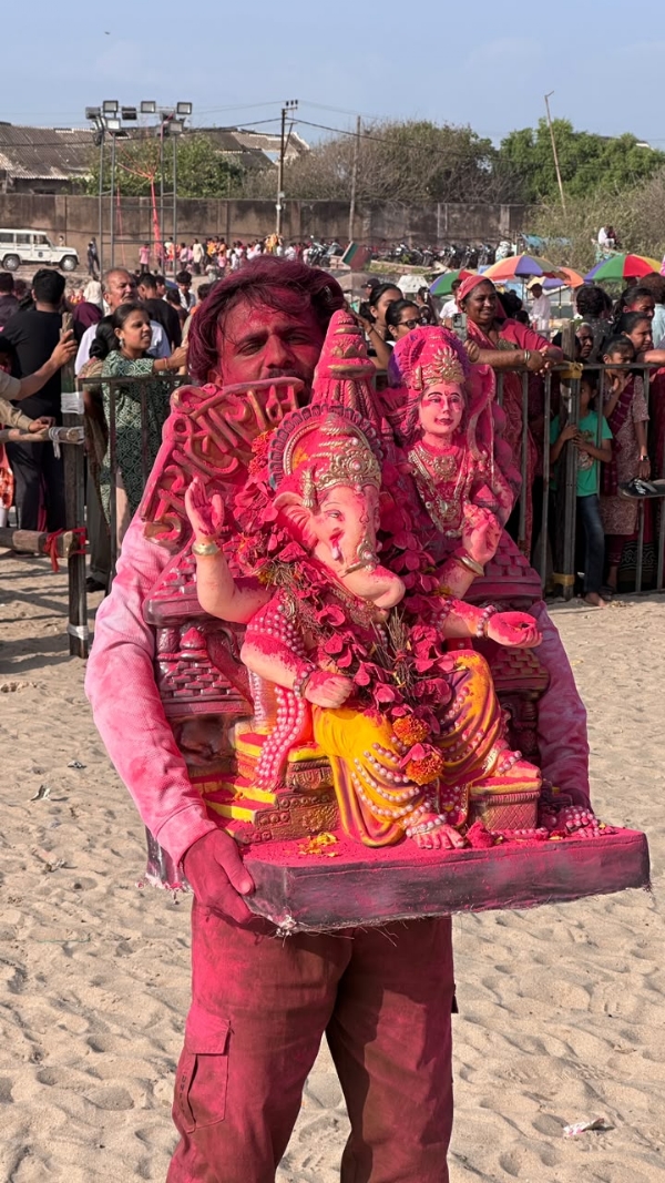 પોરબંદરમાં ભક્તિભાવ સાથે   બાપા નું વિસર્જન.
